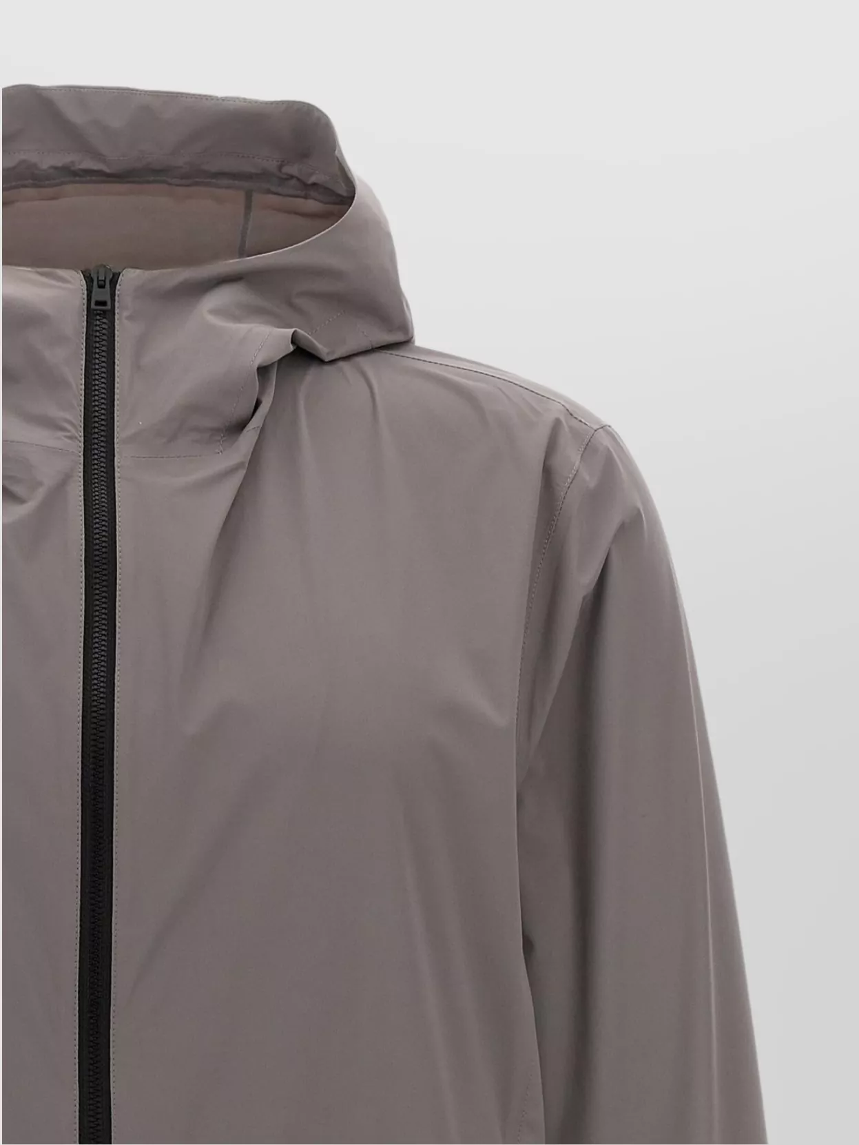 Herno Hooded Jacket Lightweight Fabric Elastic Cuffs In Gray