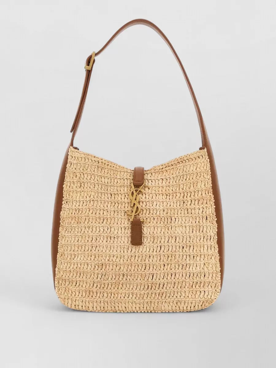 Saint Laurent le 5 à 7 small raffia shoulder bag