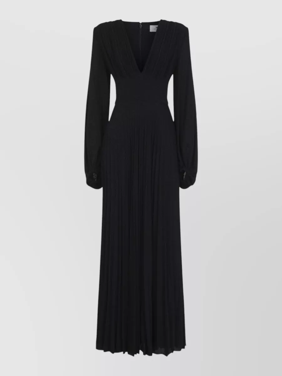 Elisabetta Franchi pleated v-neck maxi dress