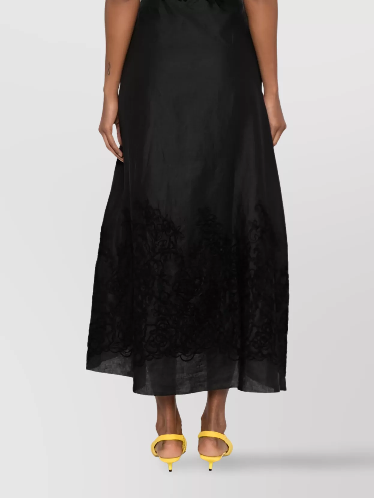 Shop Ermanno Scervino Lace Detailing Midi Length Open Back Dress