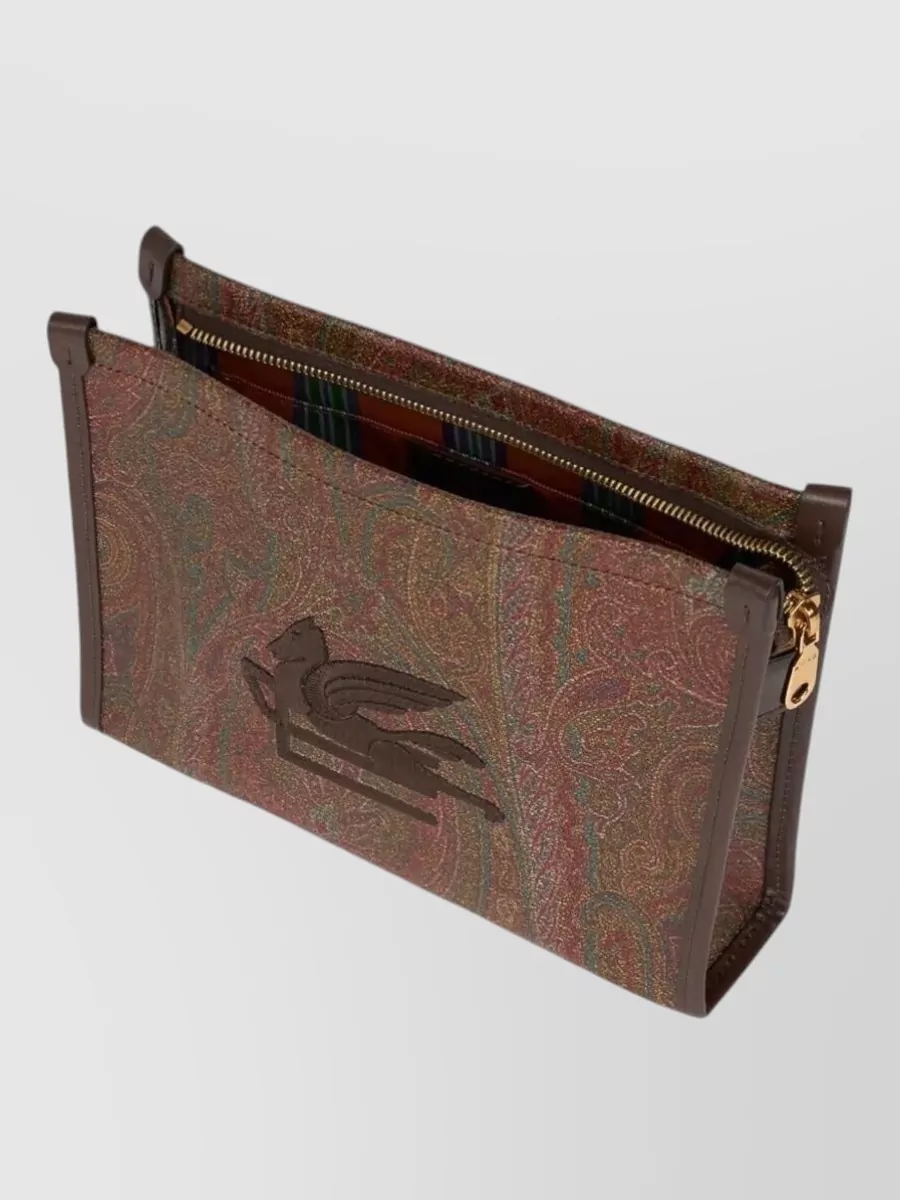 Etro Arnica Clutch Pouch Wrist Strap Pegaso