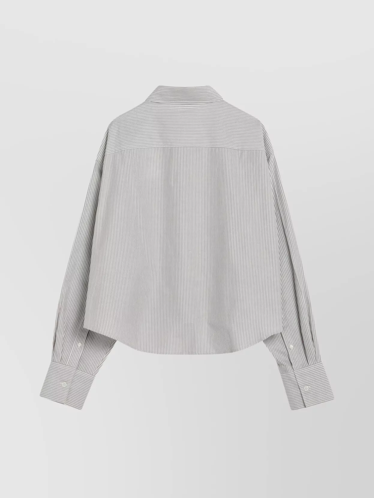Ami Alexandre Mattiussi Ami Paris Striped Ami De Coeur Cropped Shirt Women In Gray