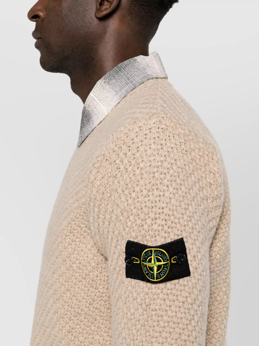 Stone Island Loose Waffle-Knit Crewneck Jumper