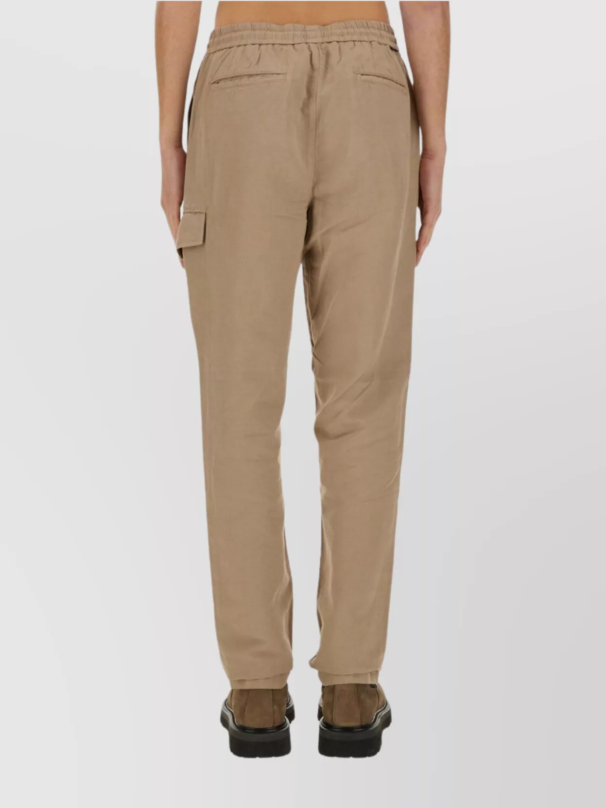 Woolrich Ankle Length Straight Leg Pants With Elastic Waistband