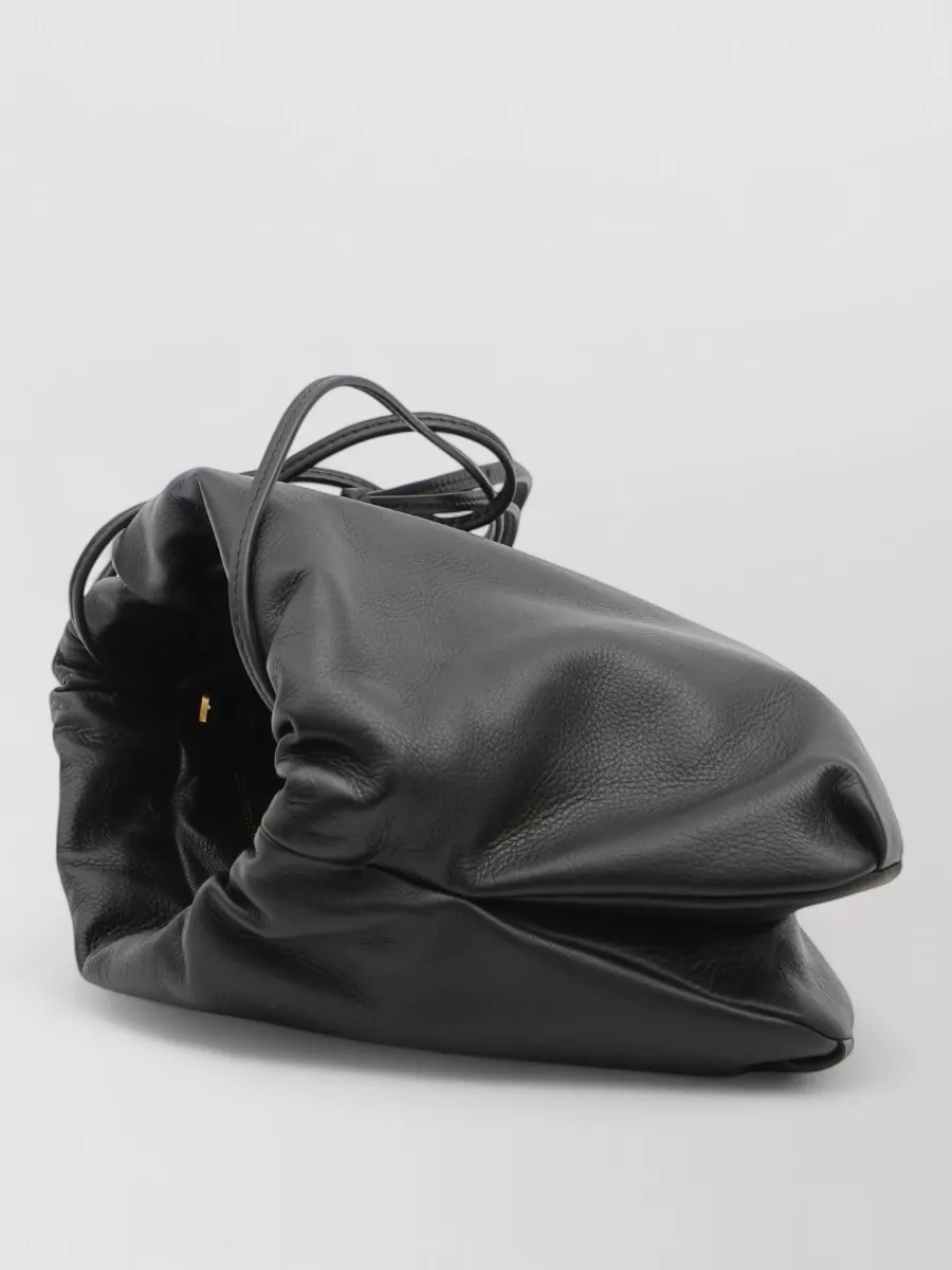 The Row Calfskin Leather Ruched Crossbody Bag