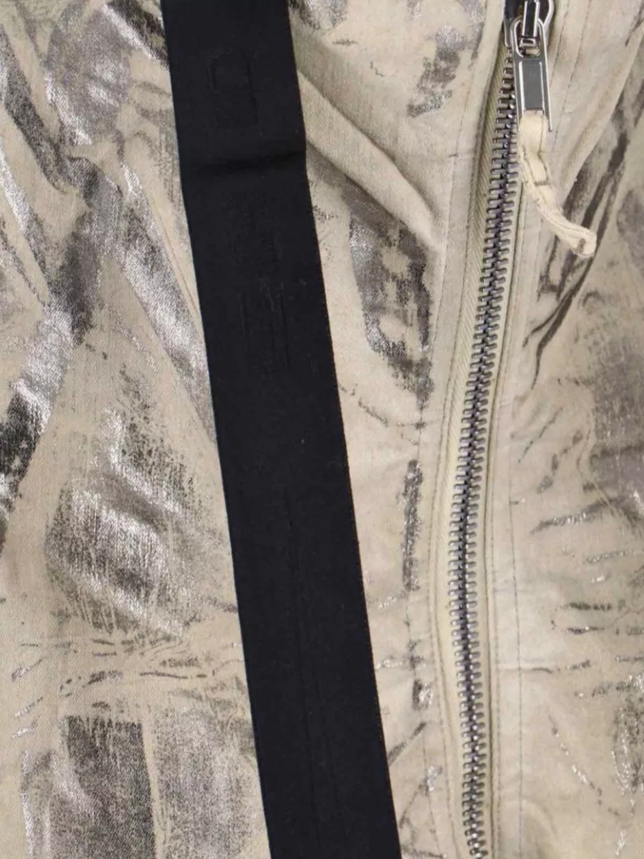 Rick Owens Drkshdw Sleeved Top With Strap Detail And Metallic Finish