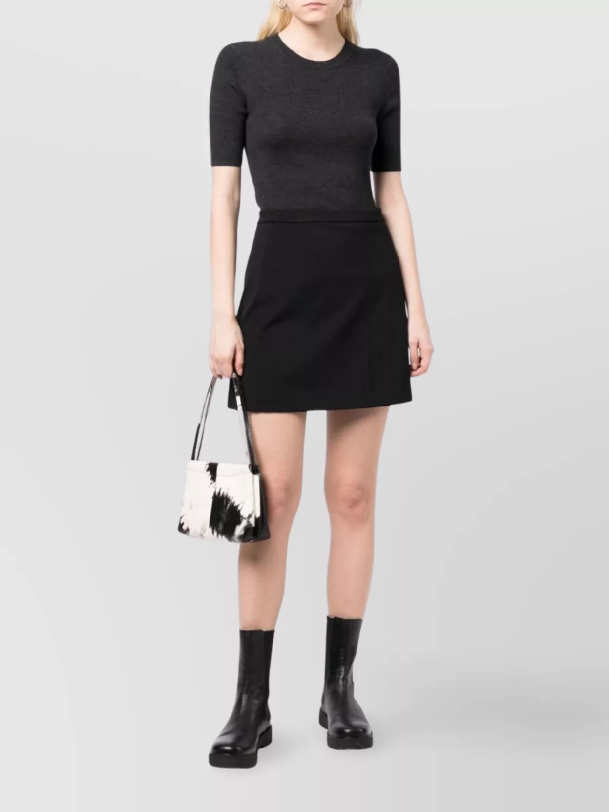 Parosh Ribbed Crew Neck Wool Top