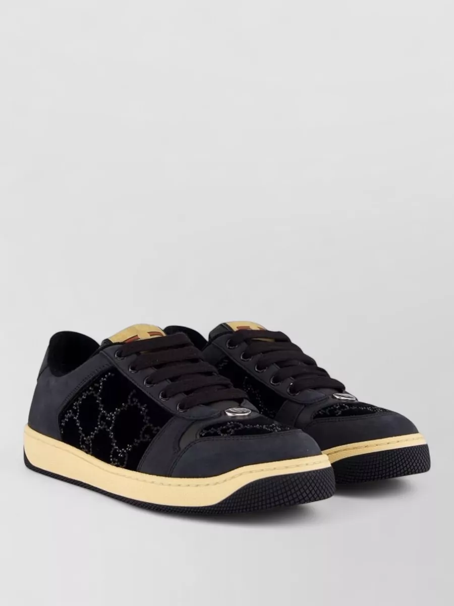 Gucci Screener Leather Sneakers Low Top Quilted Sole