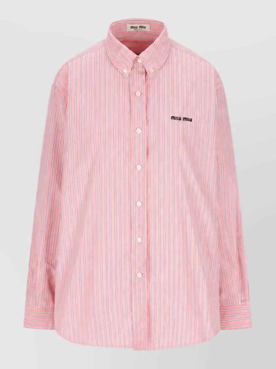Miu Miu striped oversized cotton shirt