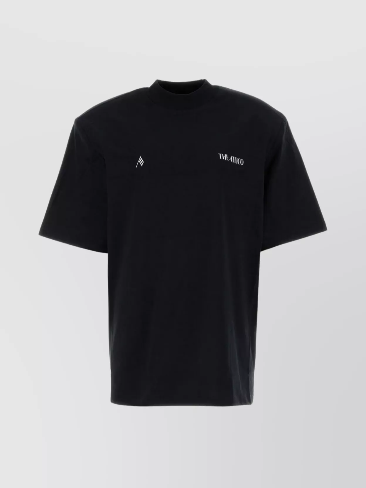 Shop Attico Padded Shoulders Kilie Oversize T-shirt In Black