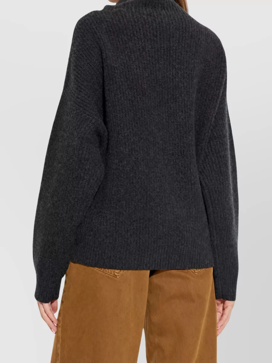 Isabel Marant Wool Cashmere Ribbed Relaxed Fit Turtleneck Sweater