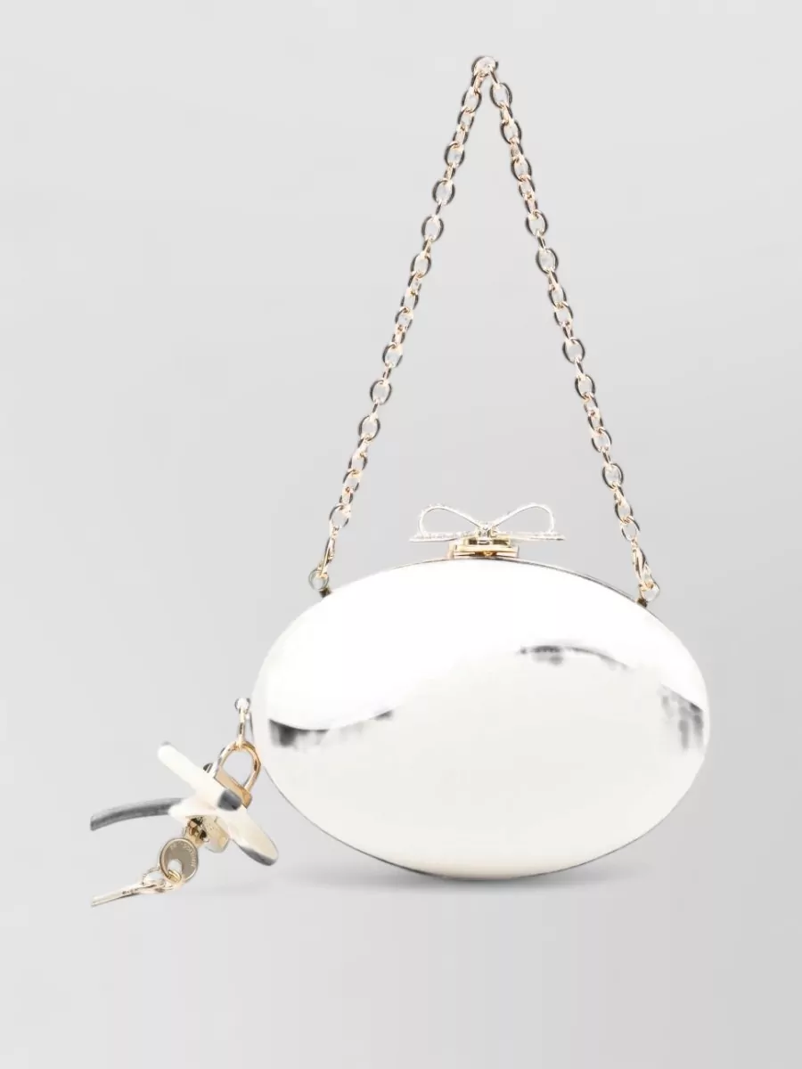 Self-Portrait Diamante Mini Satin Clutch Bag