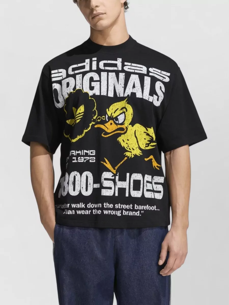 Adidas Originals Duck Cartoon Graphic Text T-Shirt