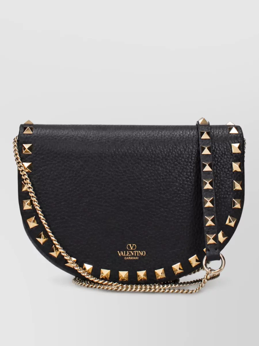 Valentino Garavani rockstud spike leather clutch bag