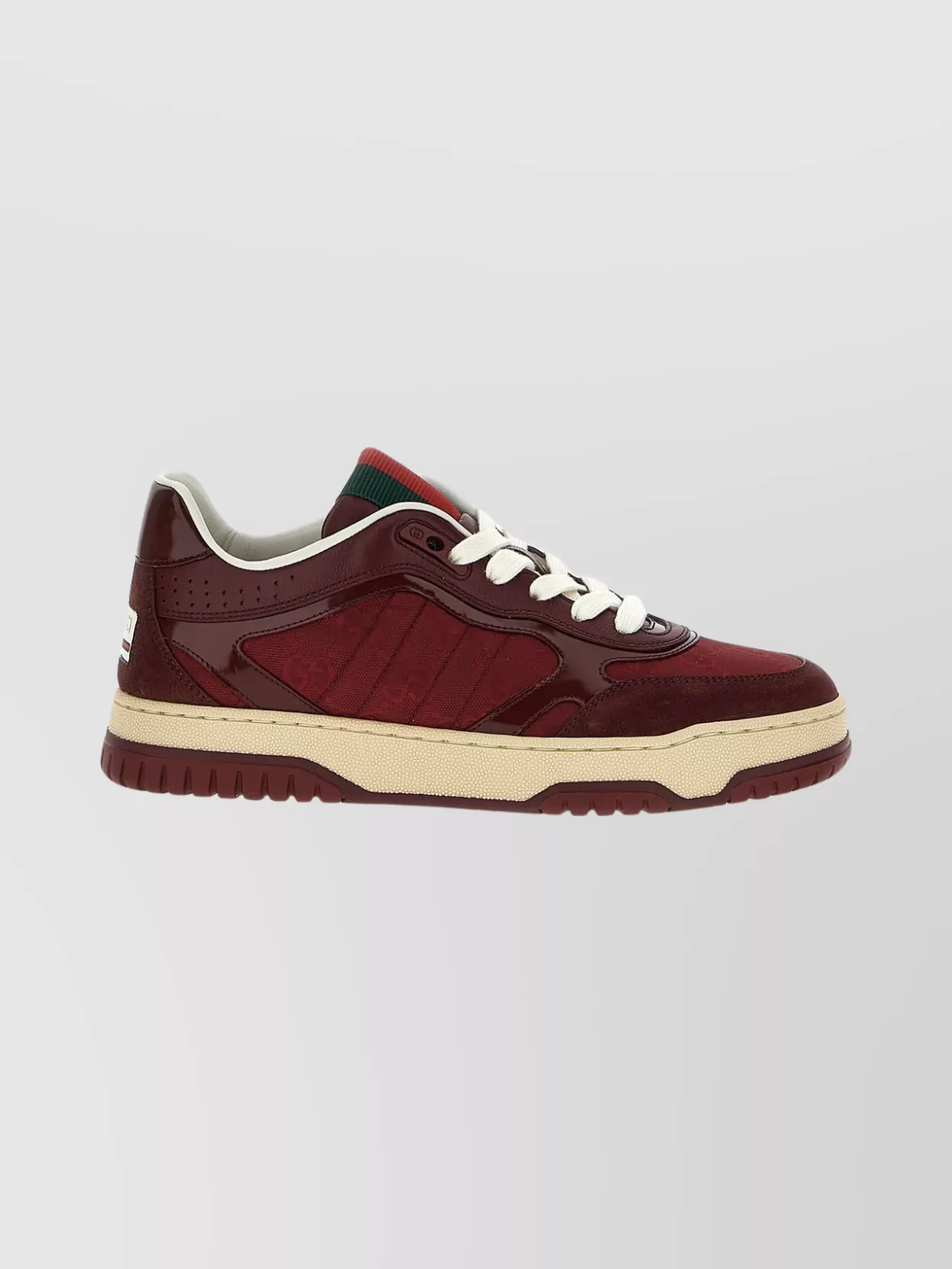 Gucci Re-web Style Sneakers Contrast Sole In Red