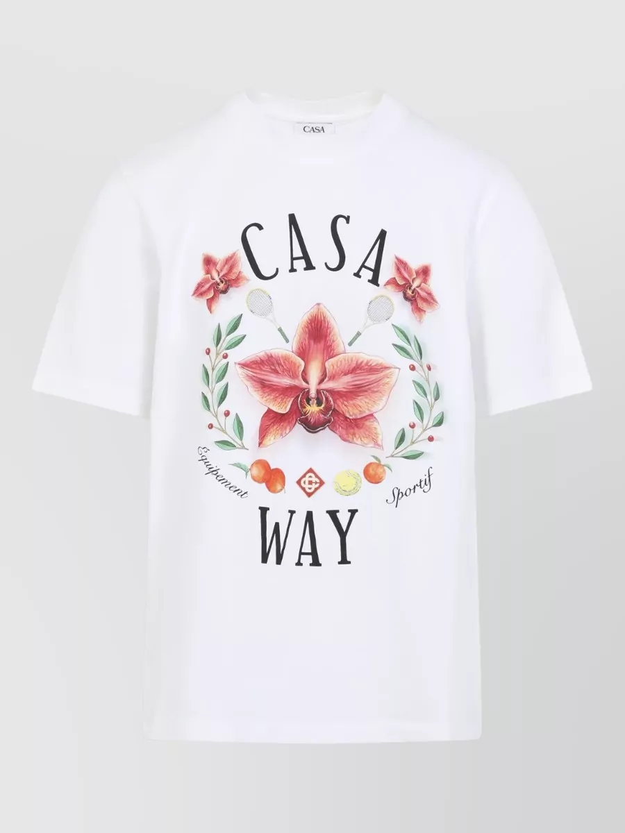Casablanca Casa Way Crew Neck Floral Graphic T Shirt
