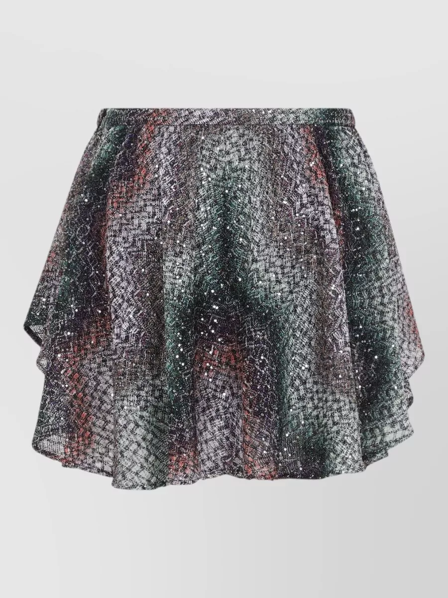 Missoni Metallic Rhinestone Asymmetric Mini Skirt