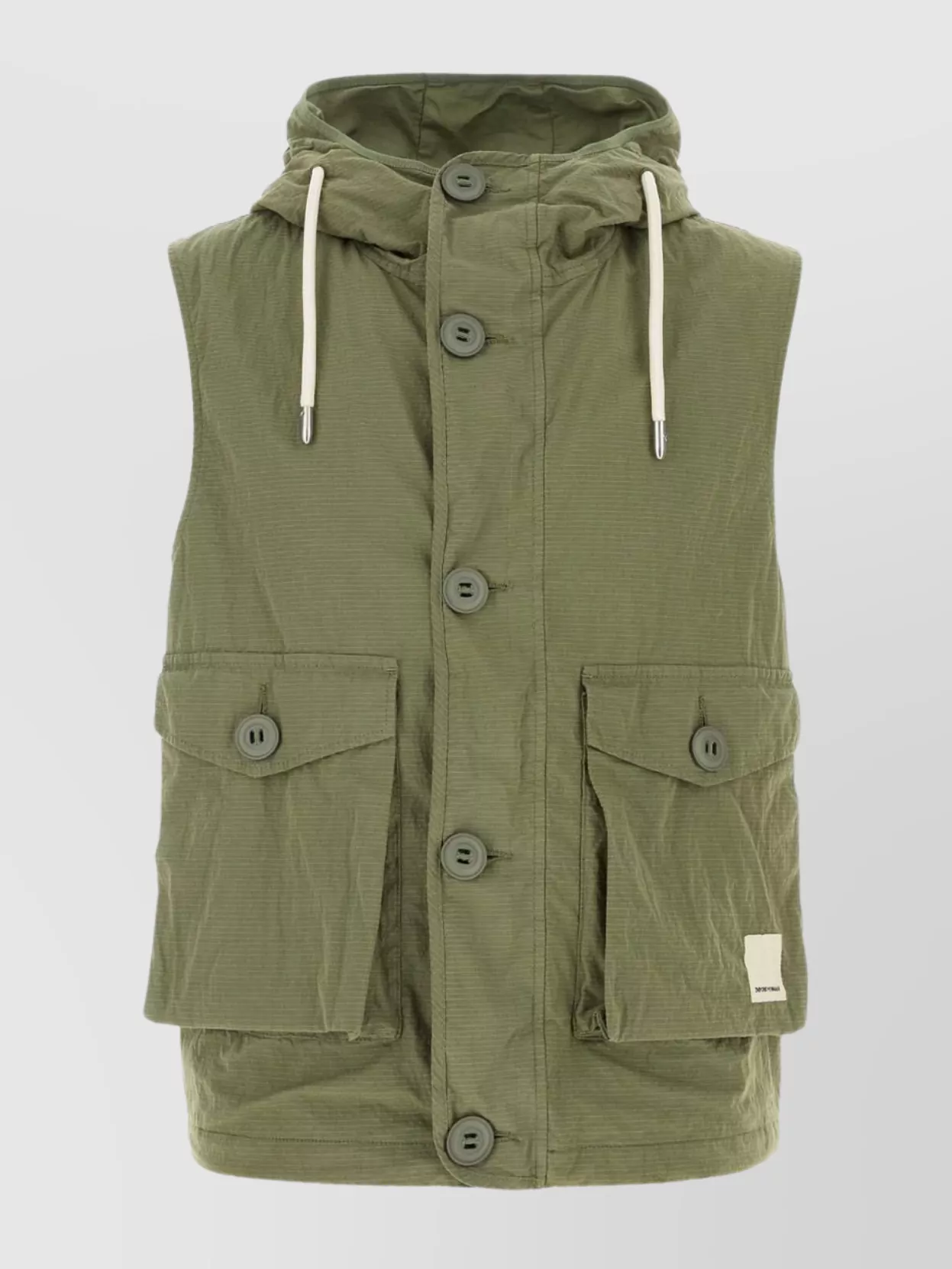 Shop Emporio Armani Cotton Blend Hooded Vest