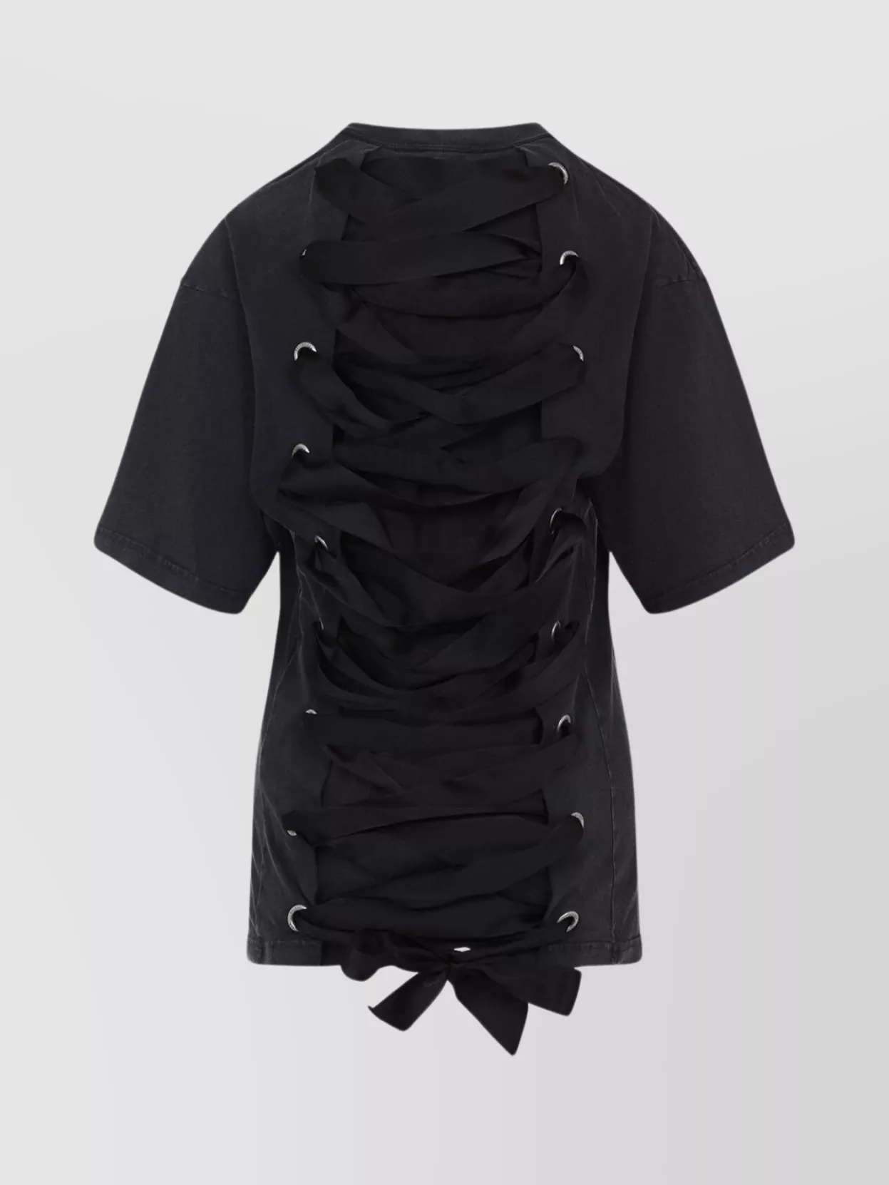 【BALENCIAGA】Lace-Up Back Cotton T-Shirt Balenciaga lace-up Back T-shirt | Black | FARFETCH