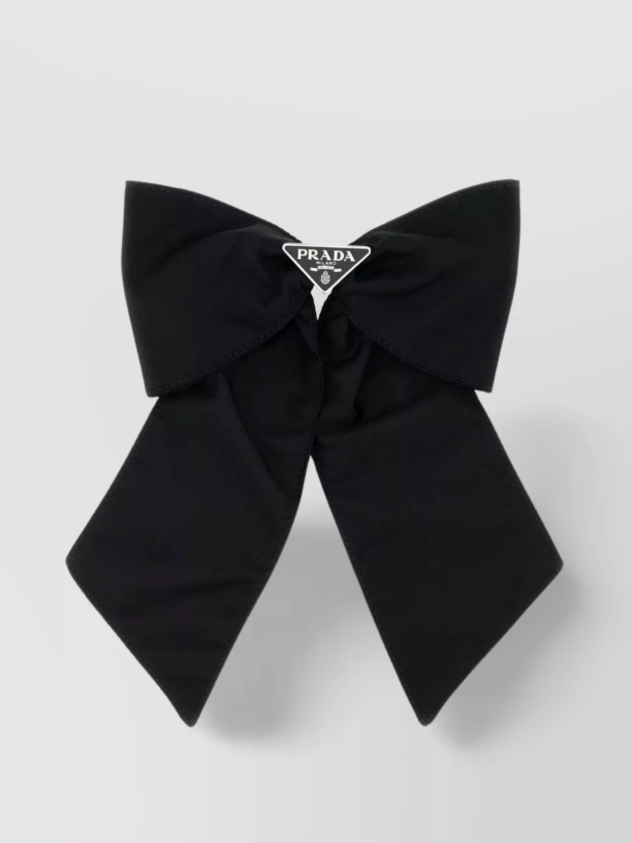 Prada Nylon Hair Clip Bow Design In Black