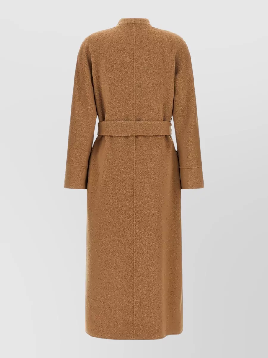 S Max Mara Wool Reversible Coat In Brown