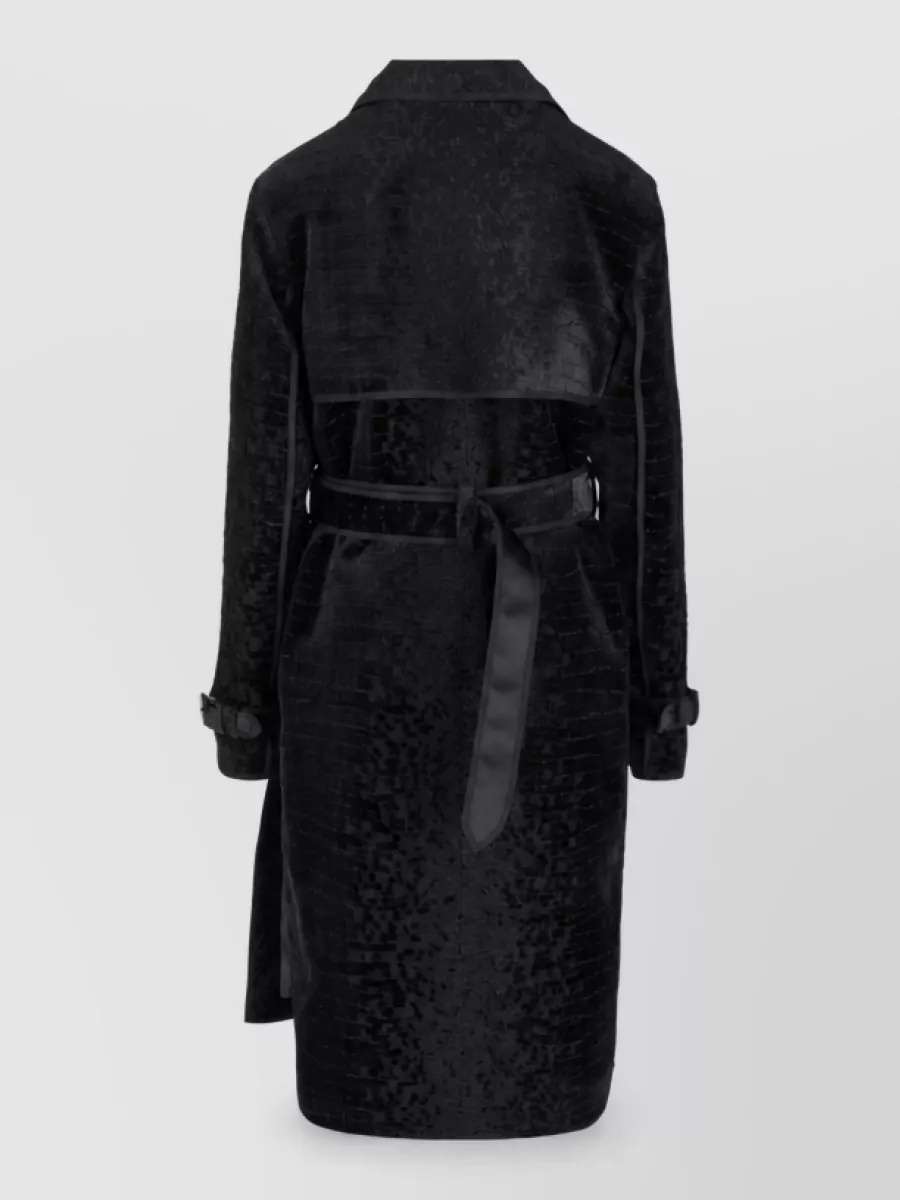 Fendi Silk Double-Breasted Animal-Print Coat