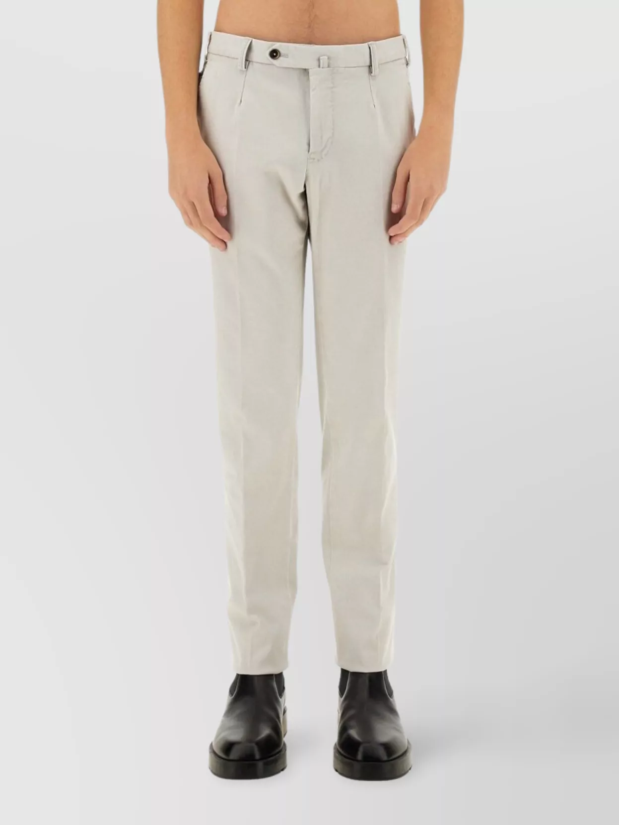 Pt Torino Cotton Pants With Back And Side Pockets