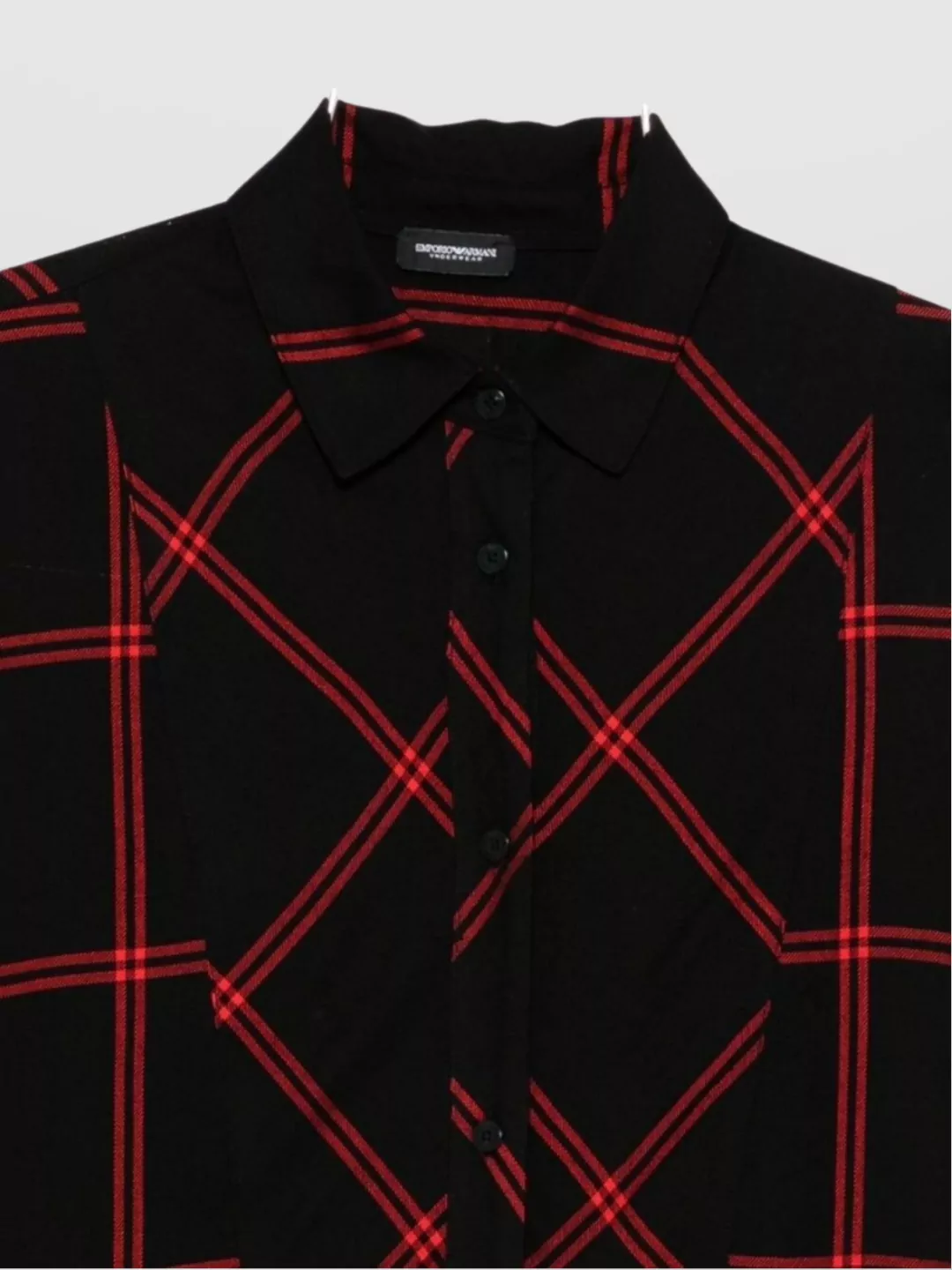 Emporio Armani Checked Pattern Long Sleeve Pajama Set