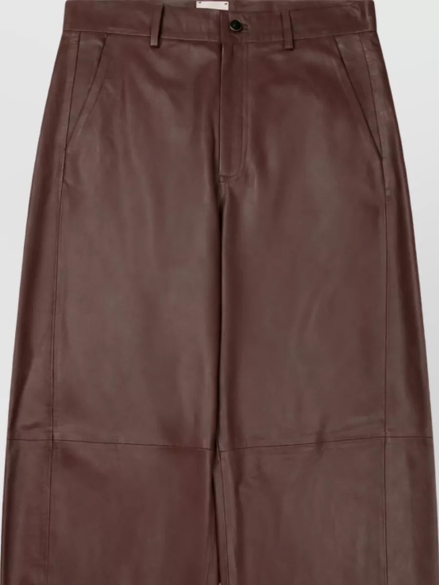 Alysi Leather wide-leg trousers