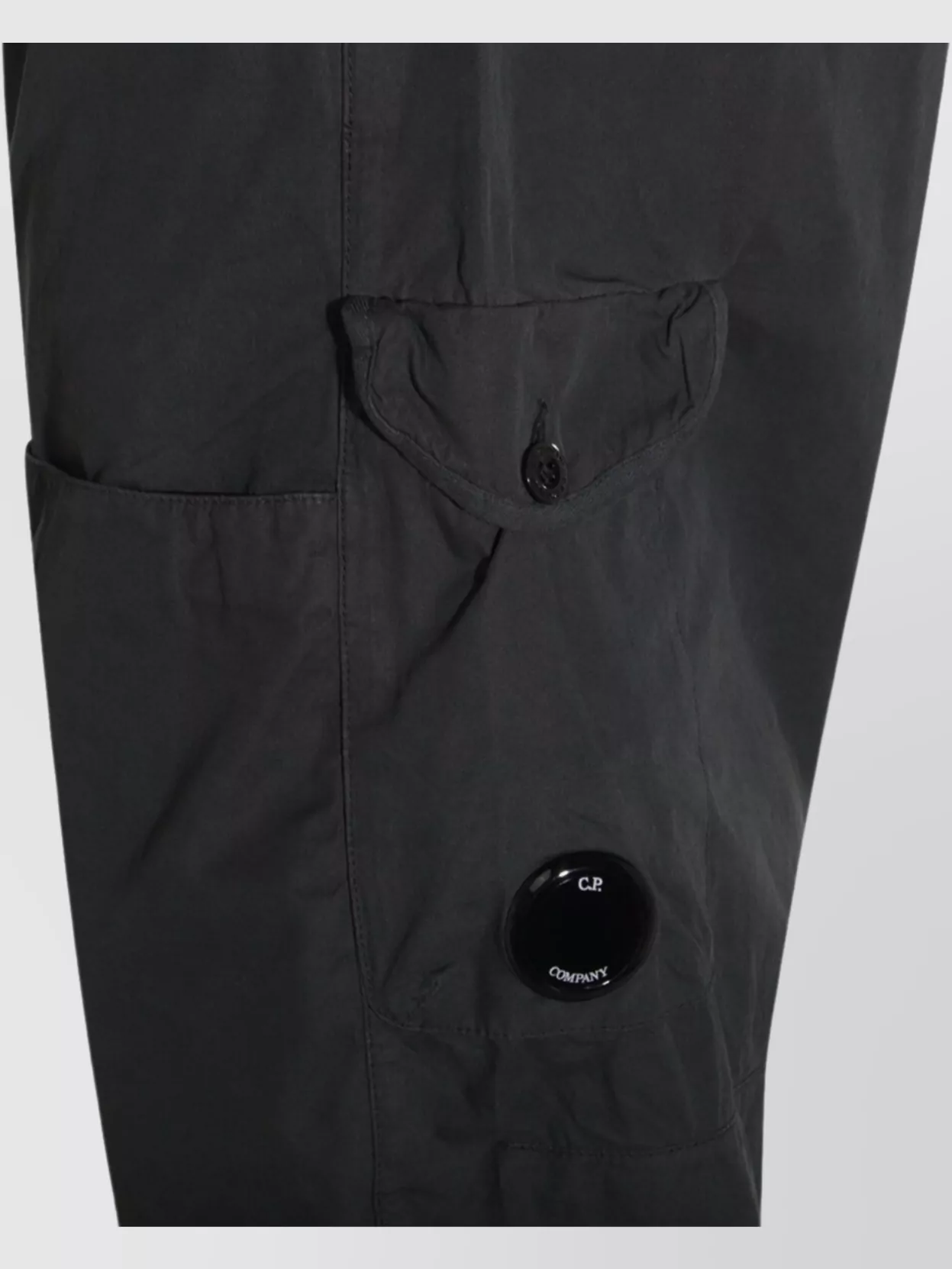 C.p. Company Utility Cargo Trousers Drawstring Hem In Black