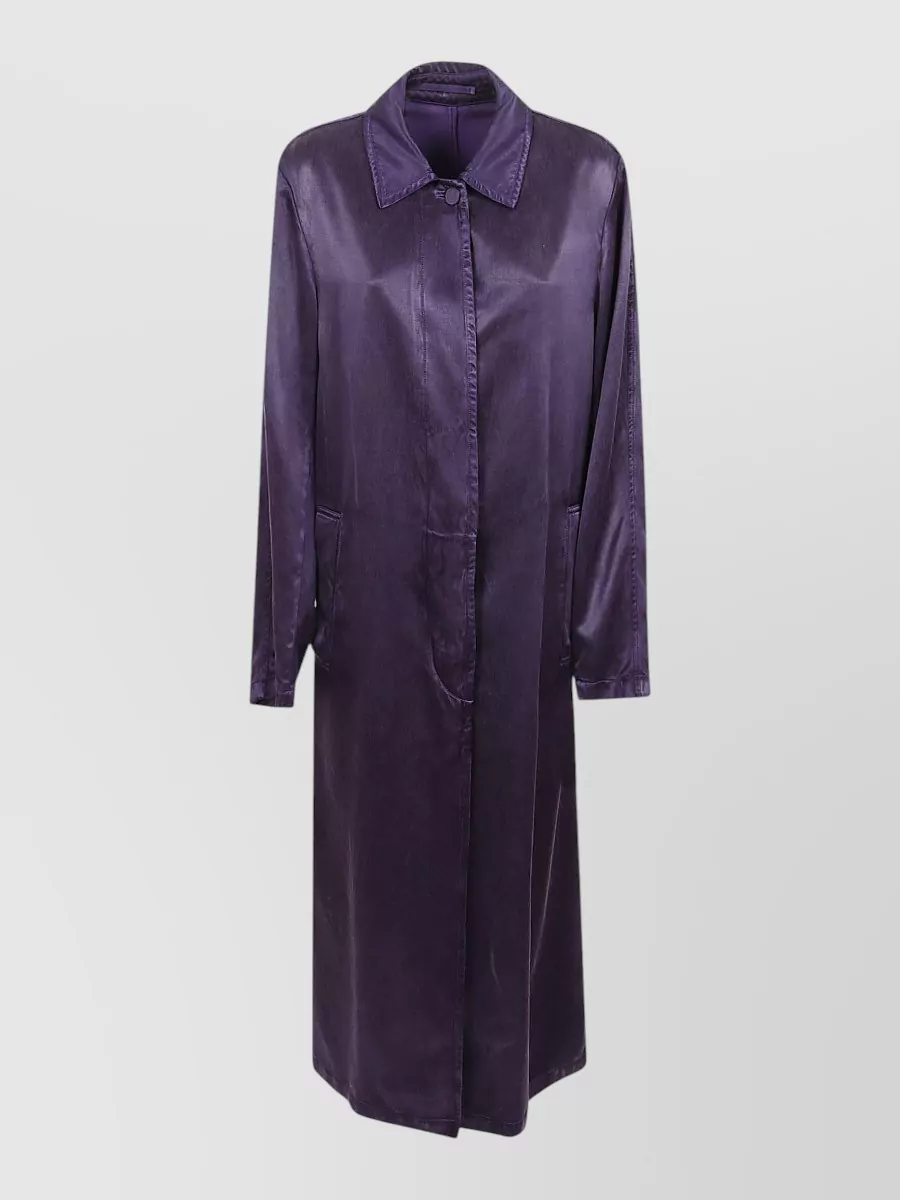 Dries Van Noten Technical satin single-breasted coat