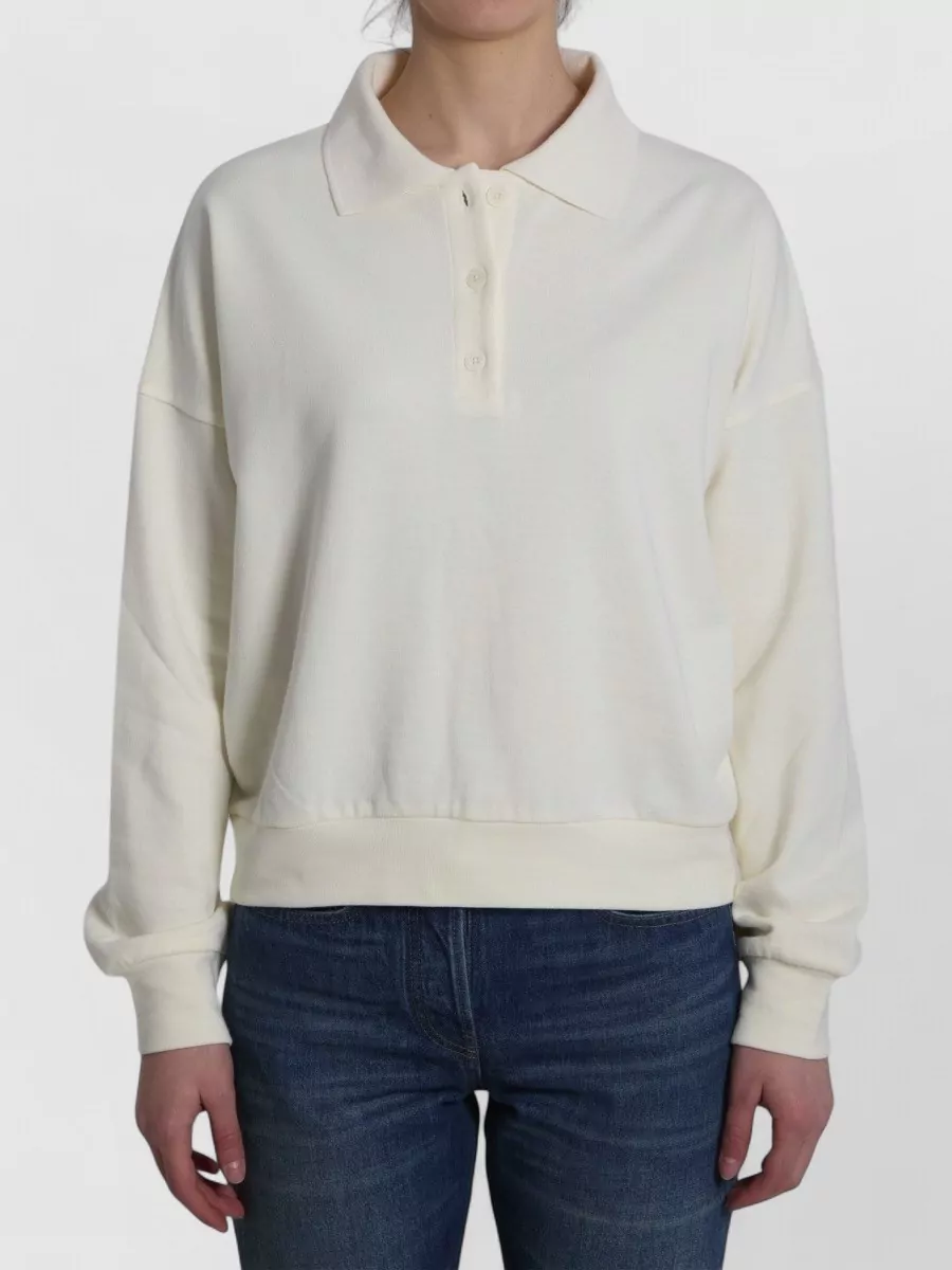 The Row Cotton Long-Sleeve Polo Sweatshirt
