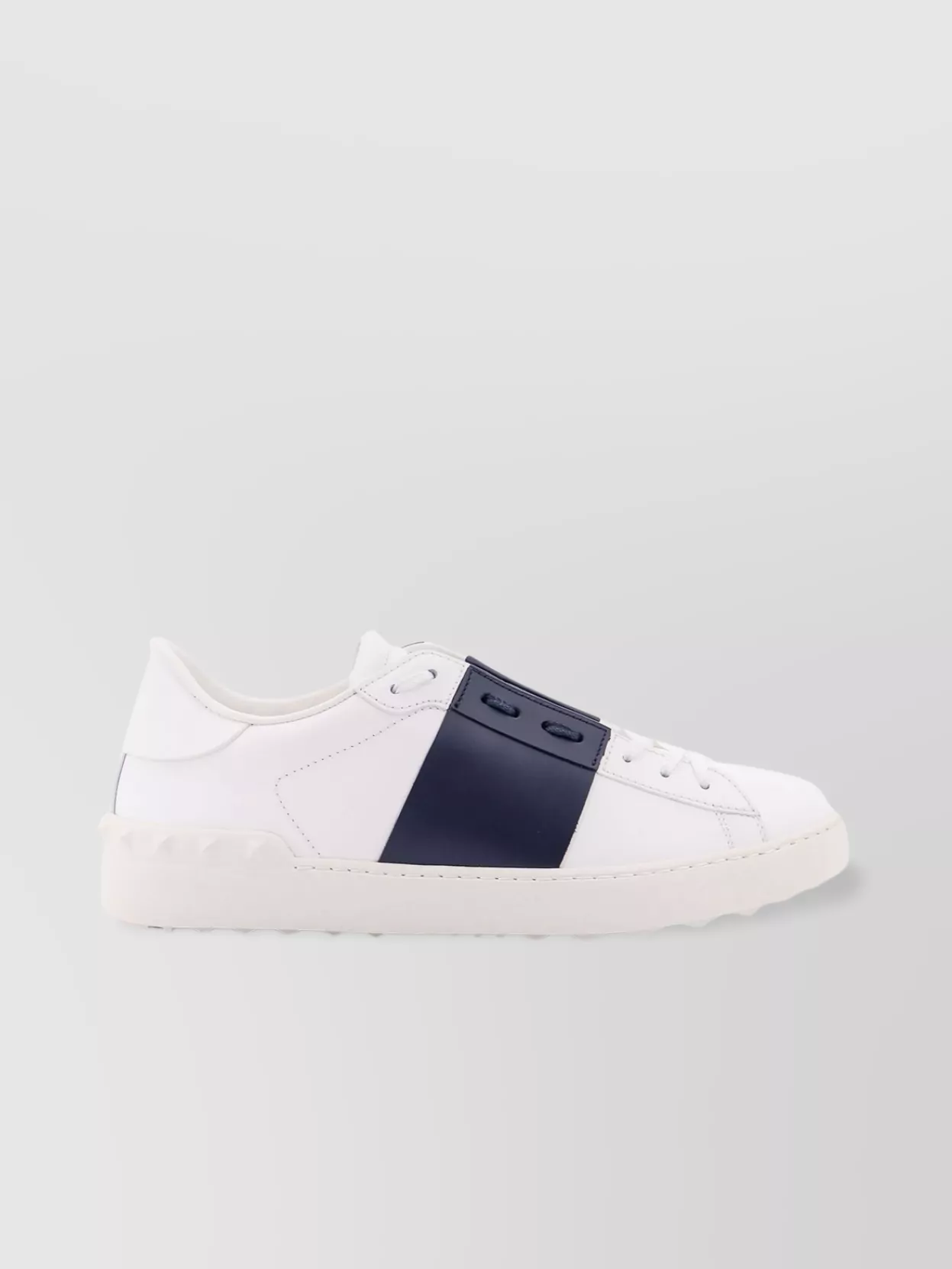 Valentino Garavani Leather Low-Top Sneakers With Studs And Contrasting Panels