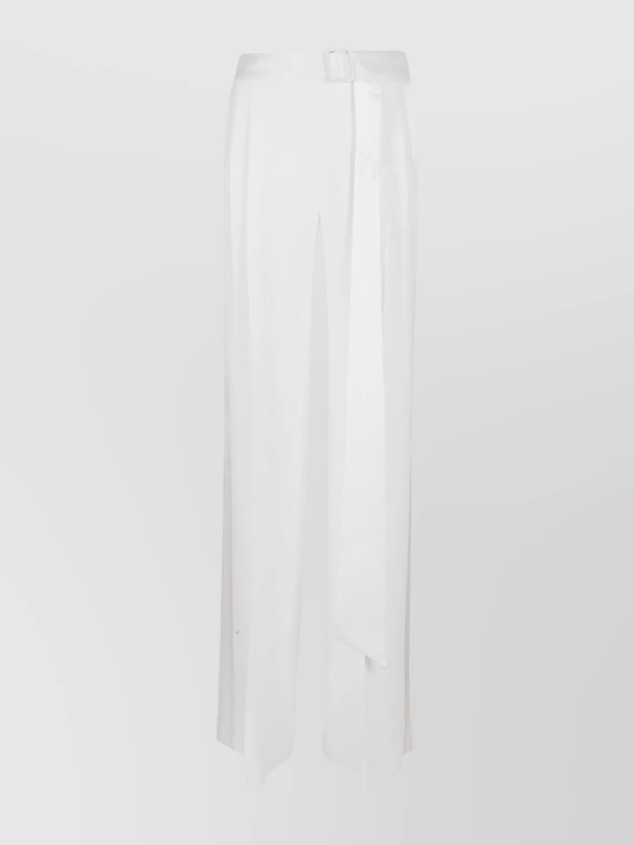 Shop Ermanno Scervino Wide Leg High Waist Trousers With Belt Detail And Side Slit