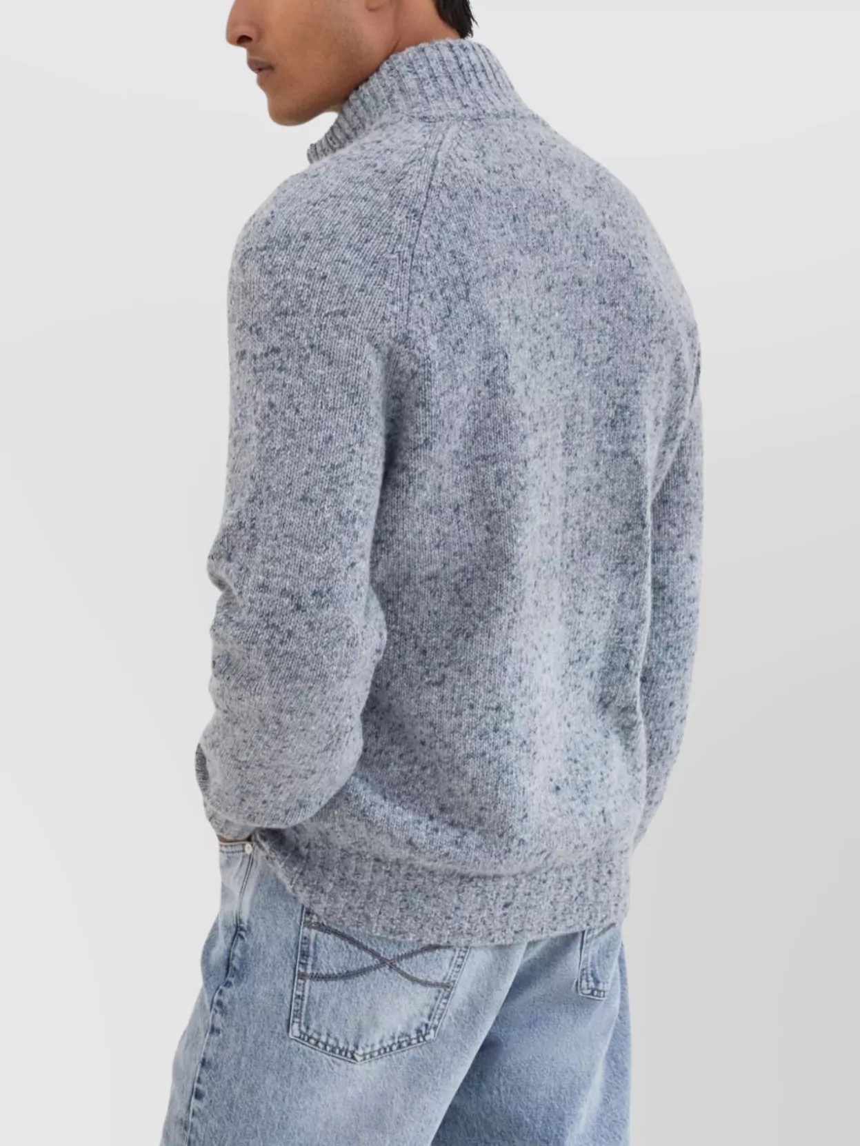 Brunello Cucinelli Cashmere Stand-up Collar Cardigan With Textured Knit In Gray