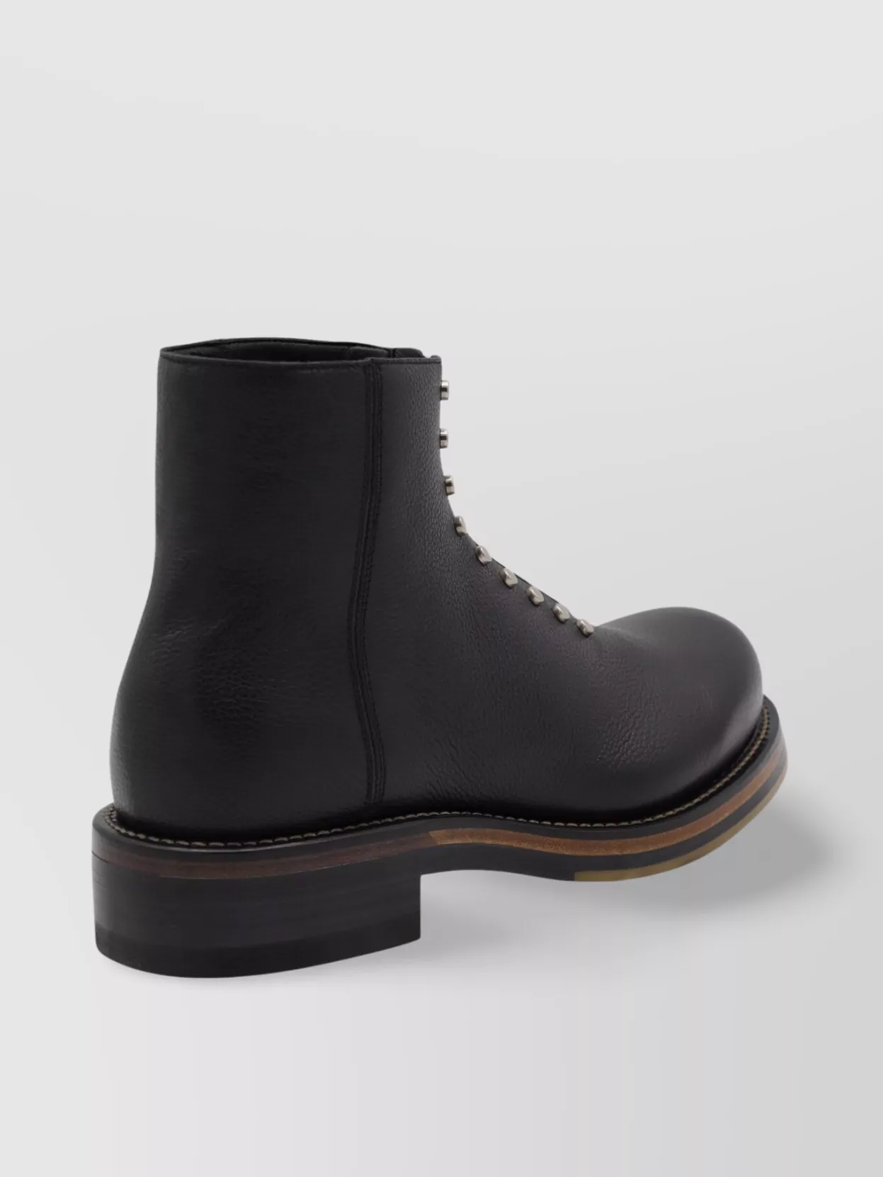 Alexander Mcqueen Chunky Sole Round Toe Studded Ankle Boots