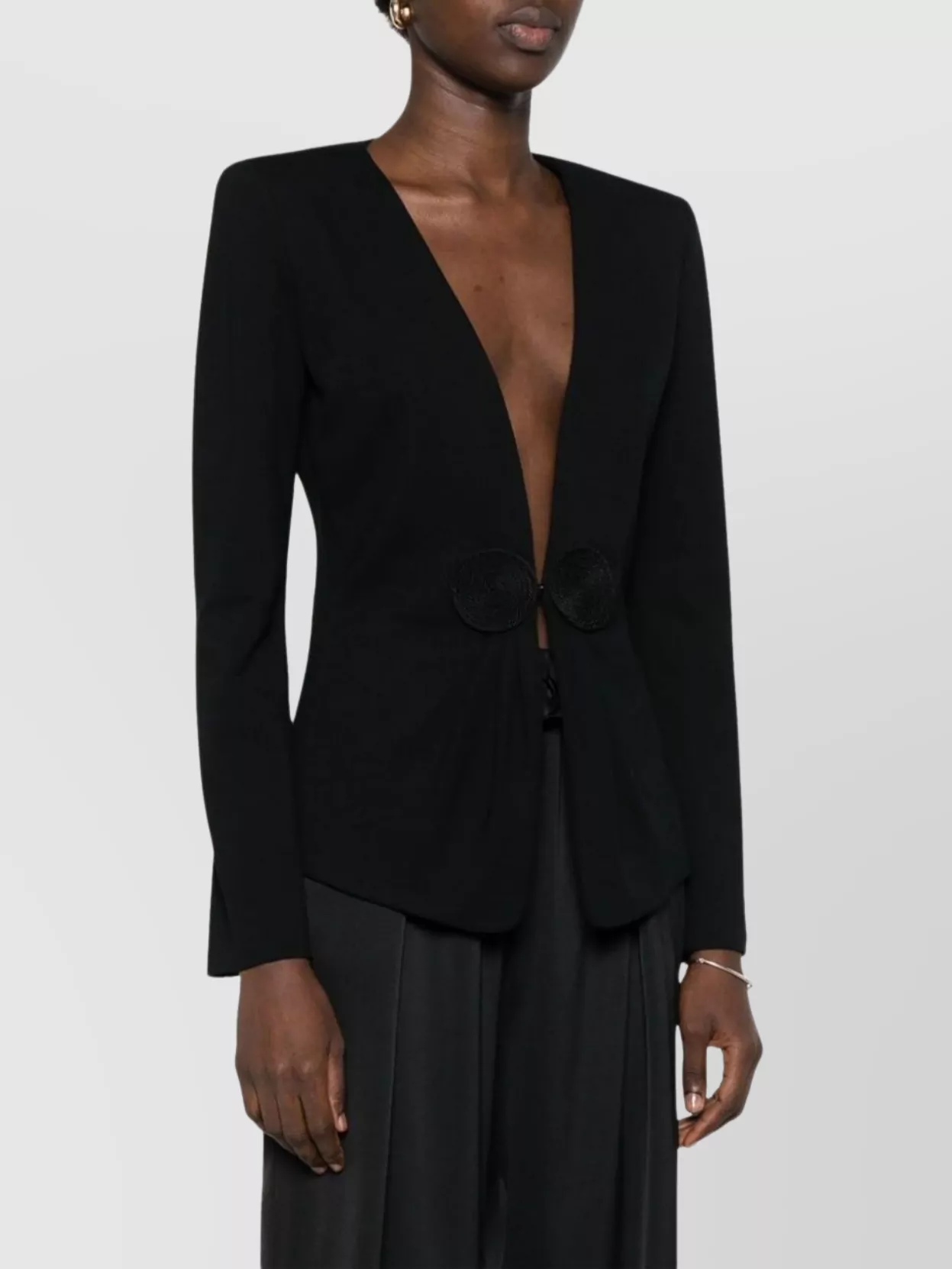 Emporio Armani Short Jacket With Appliqué Detail And Asymmetric Hem