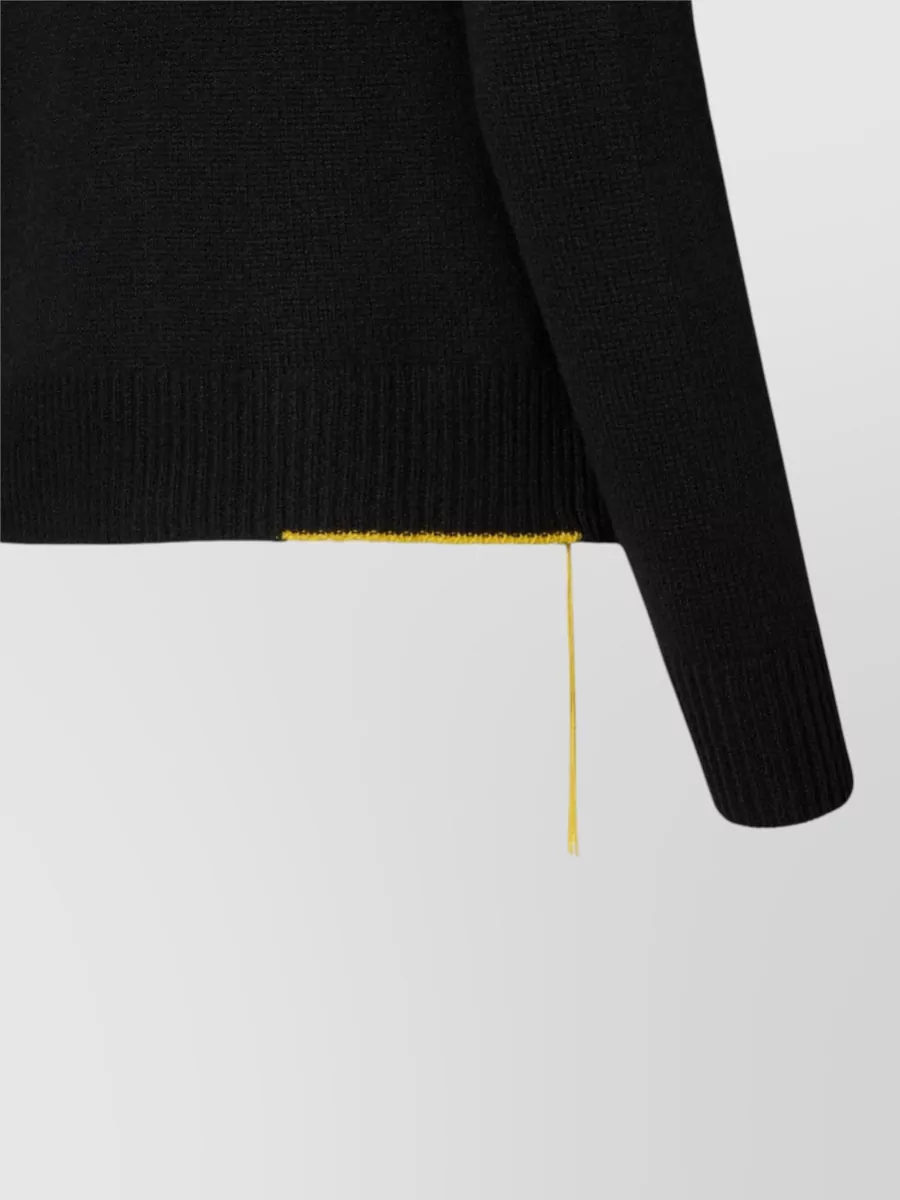 Fendi Cashmere Ribbed V-Neck Long-Sleeve Sweater