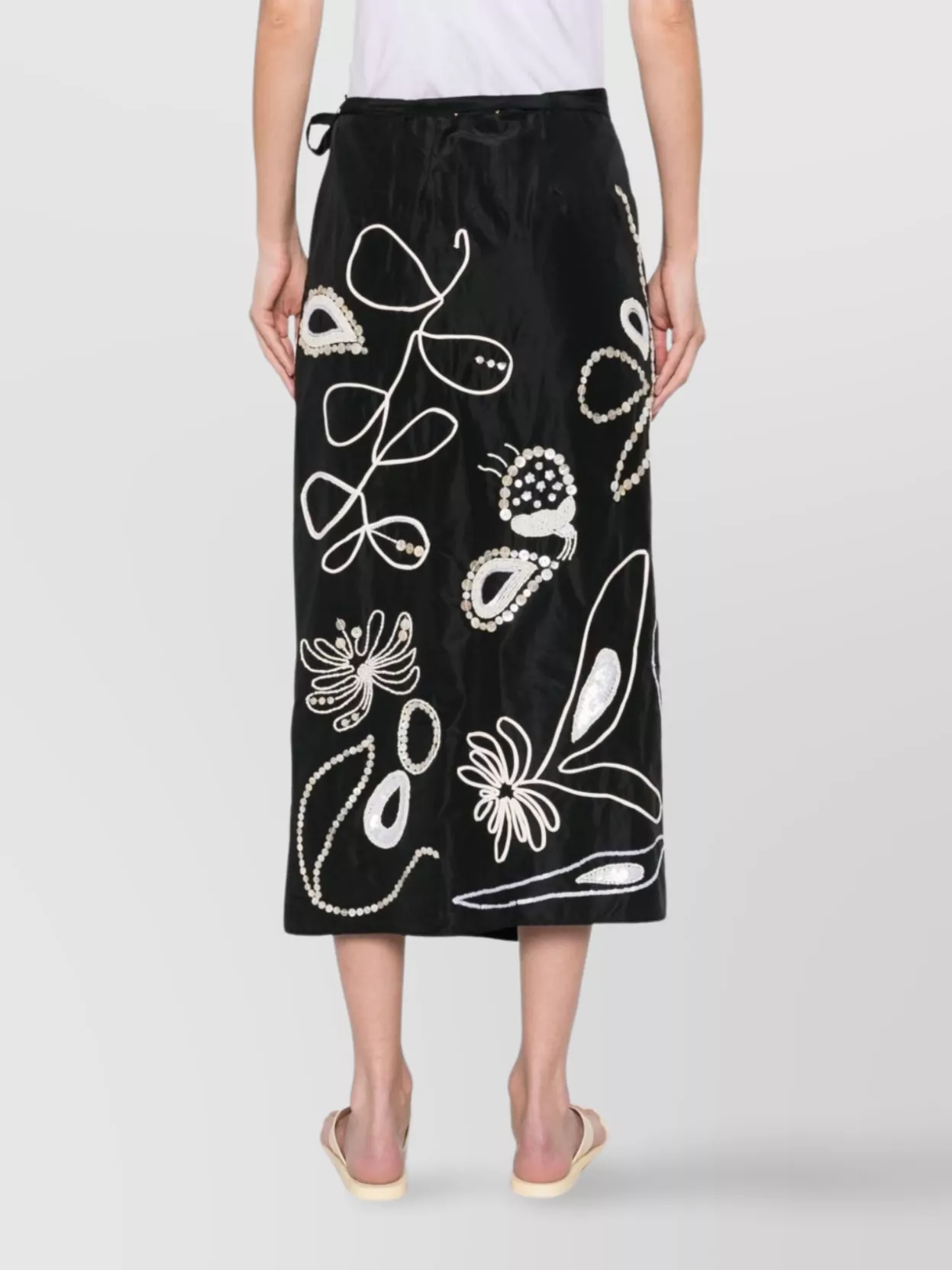 Forte Forte Embroidered A-Line Midi Skirt