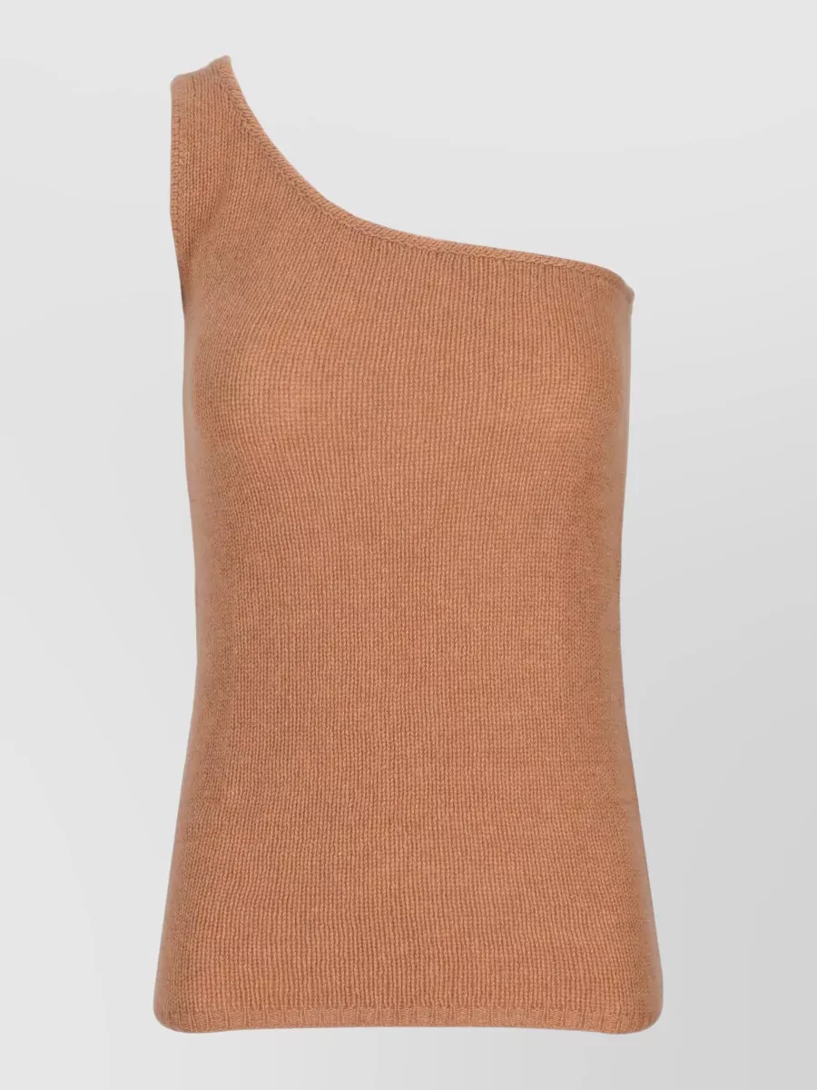 La Rose cashmere one-shoulder tank top