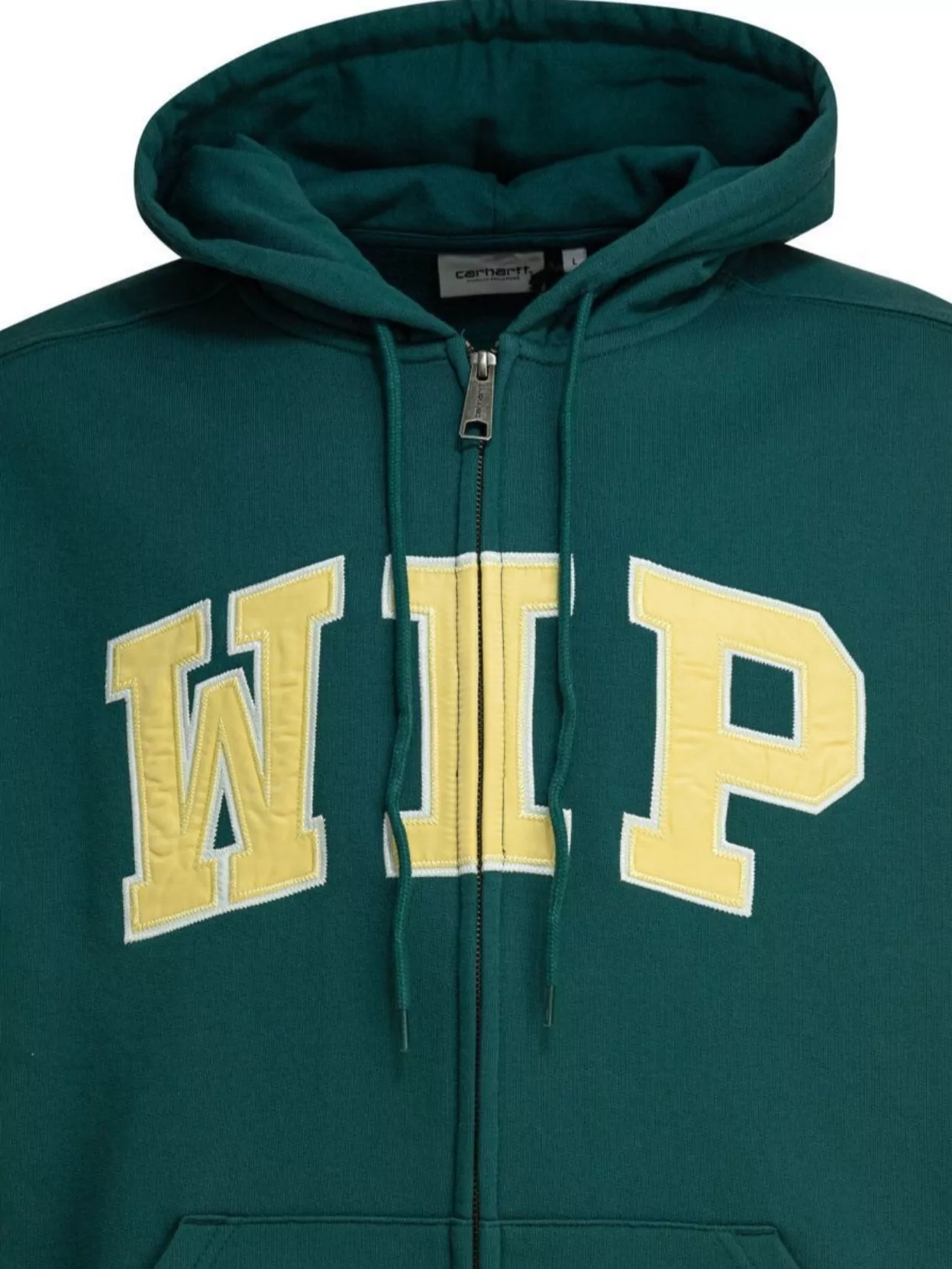 Carhartt Drawstring Hood Kangaroo Pocket Ribbed Cuffs In Green