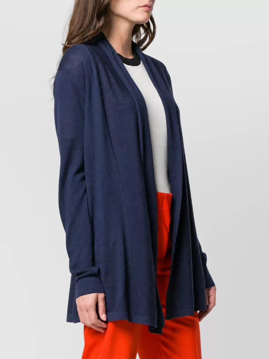 La Rose Merino Wool Fine-Knit Longline Cardigan