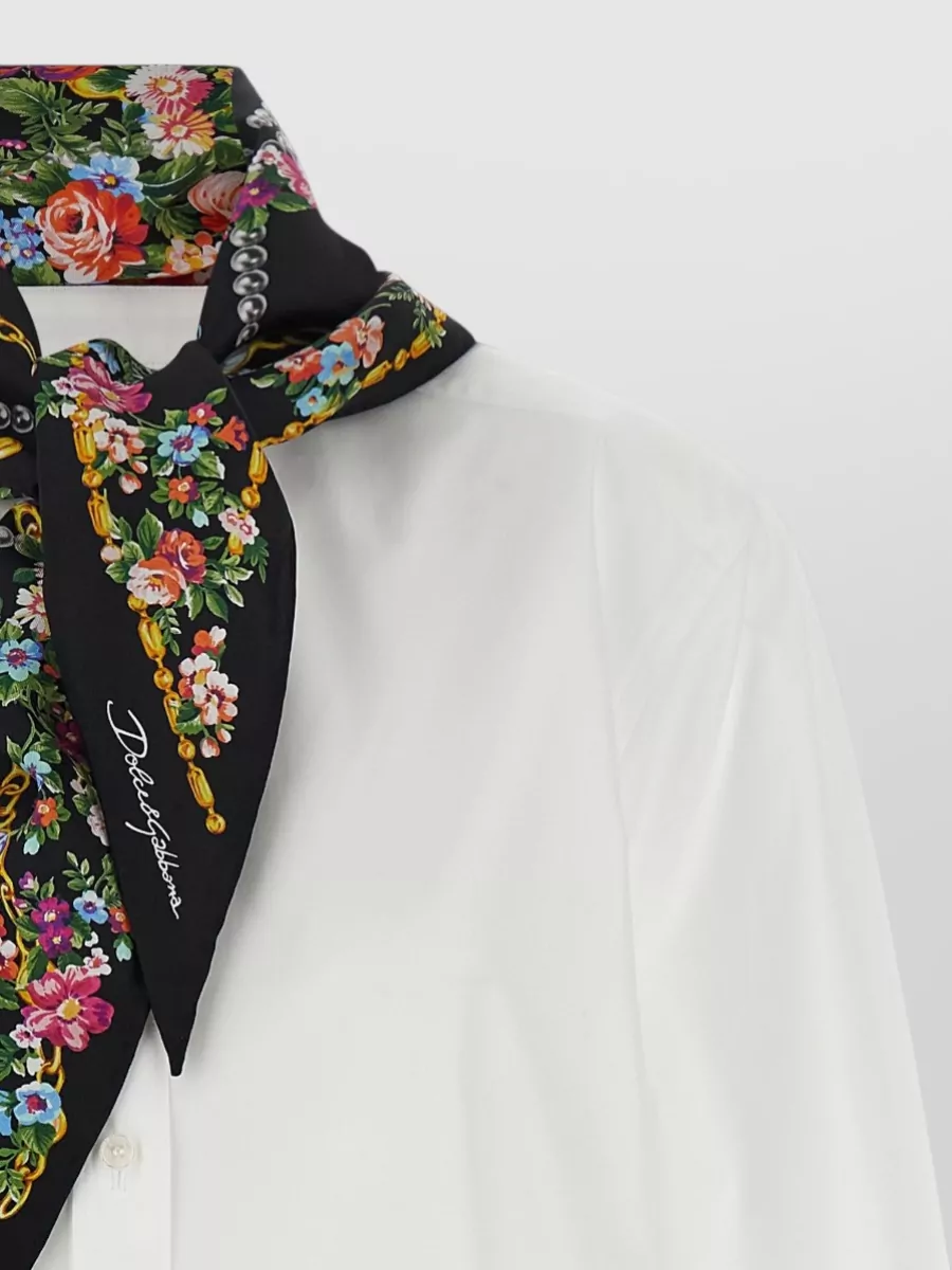 Dolce&Gabbana Silk Scarf Long-Sleeve Shirt