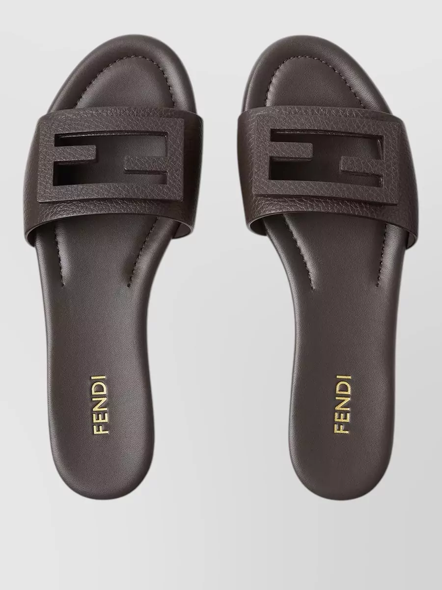 Fendi Leather Baguette Slides