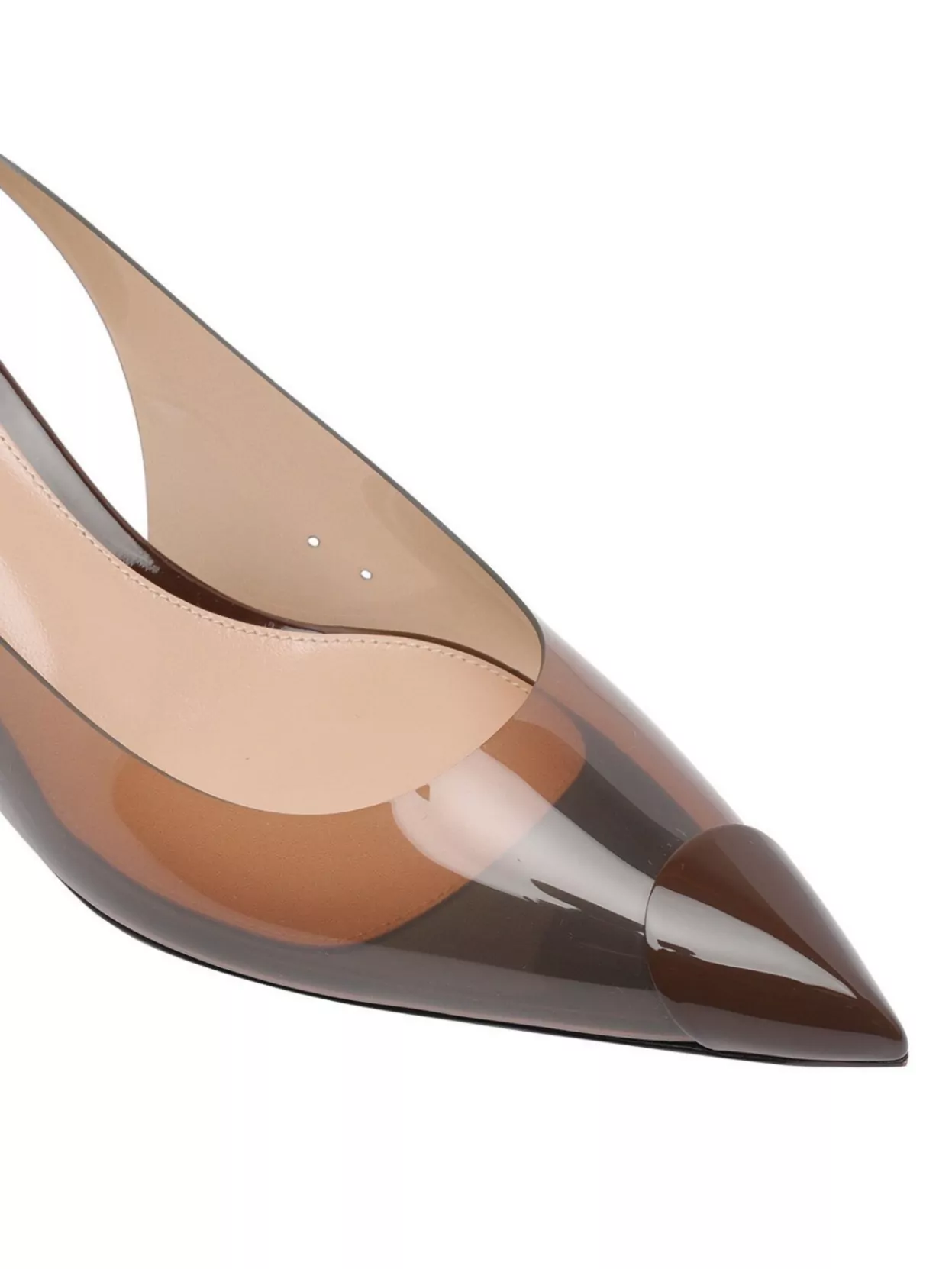 Gianvito Rossi Transparent Slingback Kitten Heel Pumps