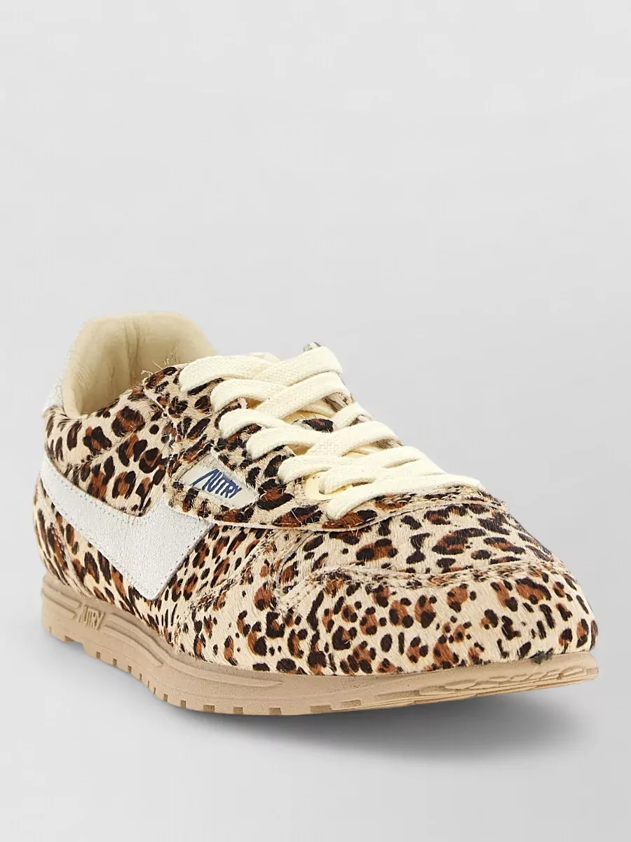 Autry leather leopard-print low-top sneakers