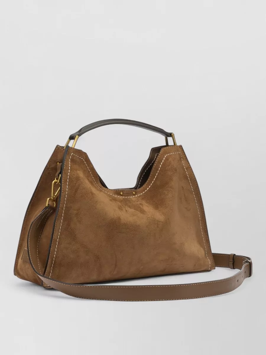 Gianni Chiarini Shoulder Bag Contrast Stitching Detachable Strap