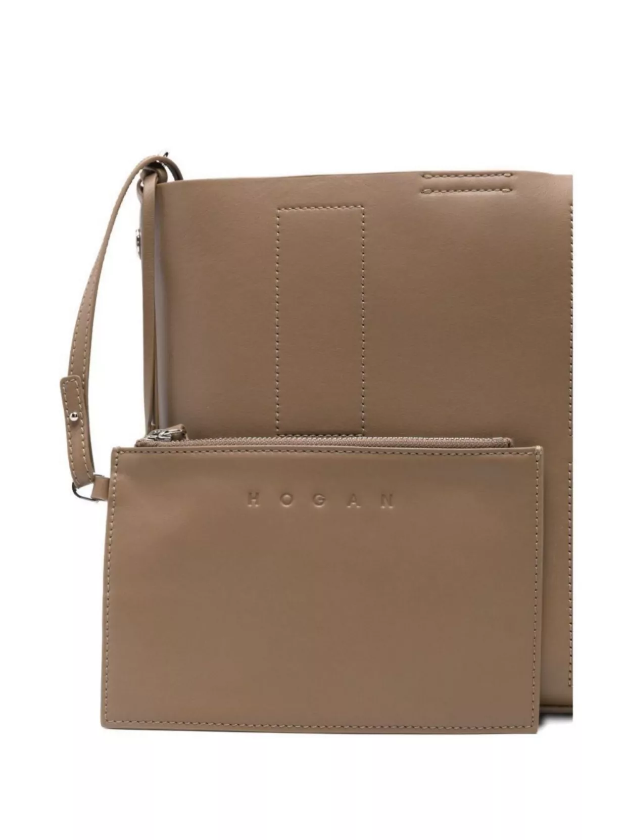 Hogan Small Leather Hobo Bag With Adjustable Strap