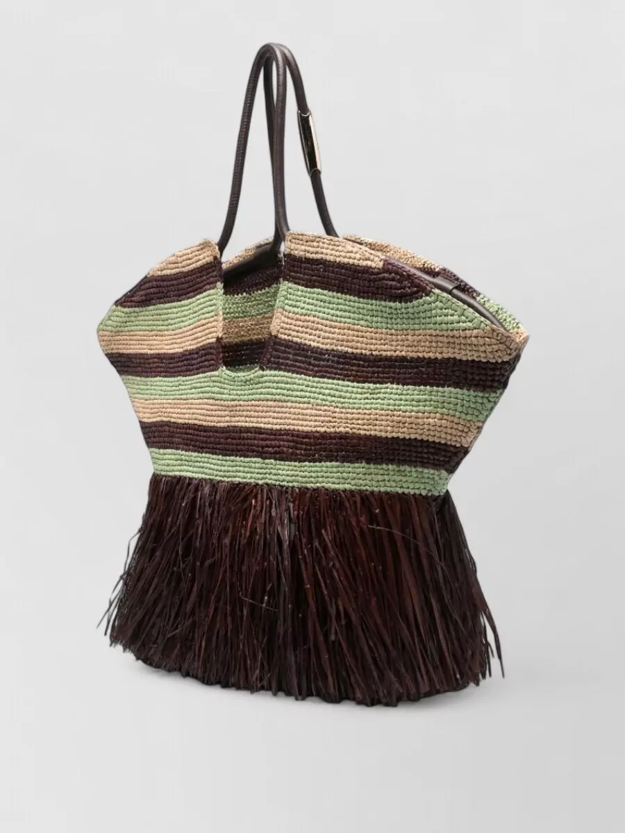 Zimmermann Striped Raffia Tote Bag