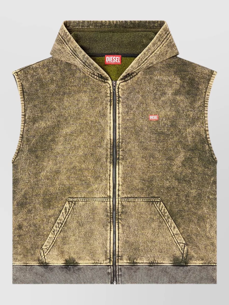 Diesel sleeveless relaxed-fit hooded jacket